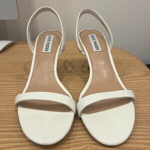 Steve Madden White Kitten Heel Sandal